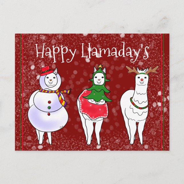 Postal Festiva Llama de Happy Llamaday (Anverso)