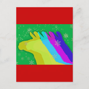 Postal Festiva Llamas a navidades con estrellas y copo de nieve y