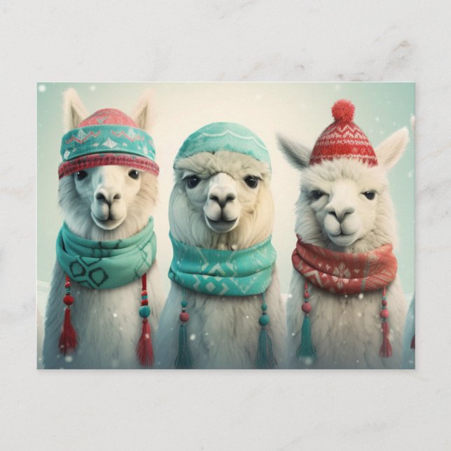 Postal Festiva Llamas de invierno (Anverso)