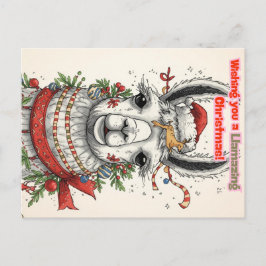 Postal Festiva LLamazing Christmas Llama Holiday Postcard