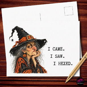 Postal Festiva Llegué Vi Maldije Bruja Divertida De Halloween