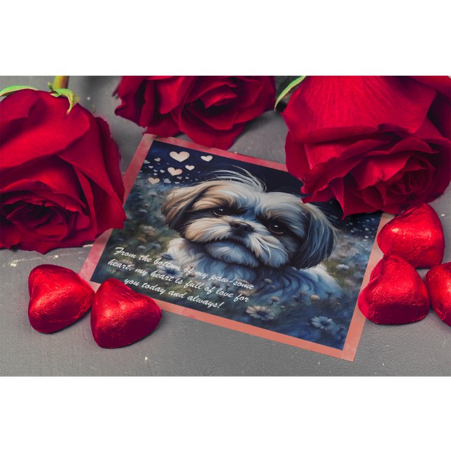 Postal Festiva Lleno De Amor, El día de San Valentín Shih Tzu (Subido por el creador)