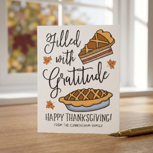 Postal Festiva Lleno de Gratitud Feliz Día de Acción de Gracias