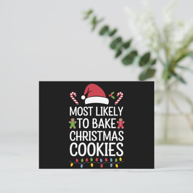 Postal Festiva Lo Más Probable Es Que Los Navidades De Bake Cooki (Anverso de pie)