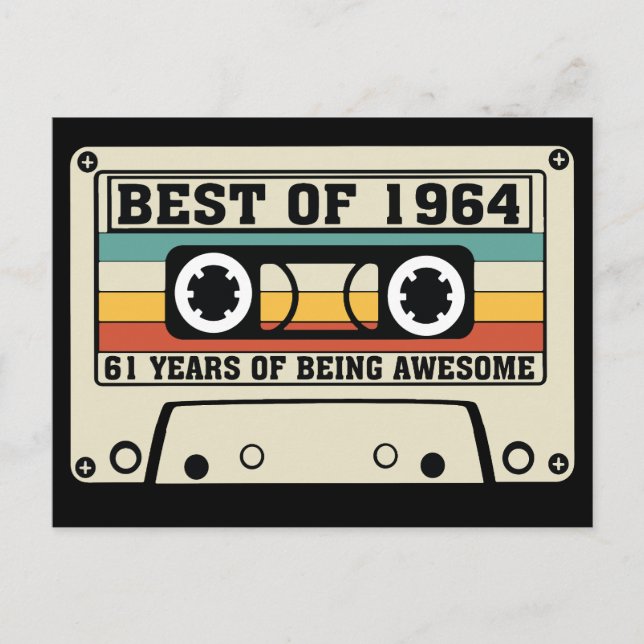 Postal Festiva Lo mejor de 1964 61 años de ser asombroso (Anverso)