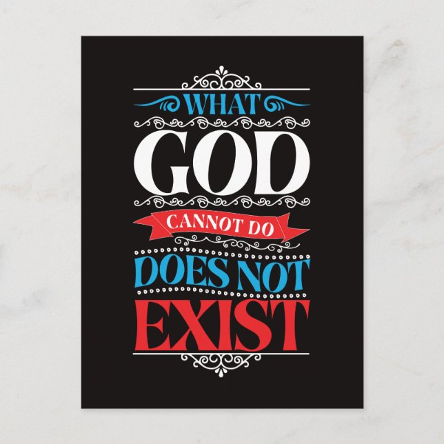 Postal Festiva Lo que Dios no puede hacer no existe (Anverso)