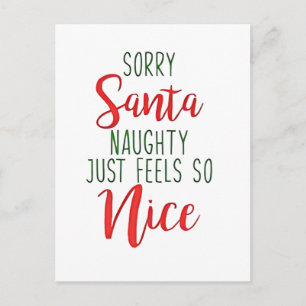 Postal Festiva Lo siento Santa ser travieso simplemente se siente