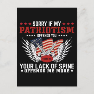 Postal Festiva Lo siento si mi patriotismo te ofende diseño de ca