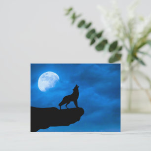 Postal Festiva Lobo Nocturno