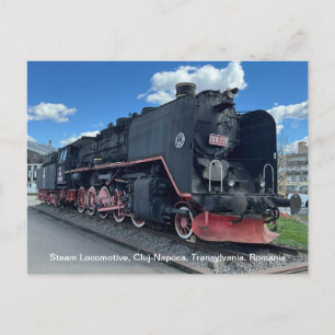 Postal Festiva Locomotora de vapor, Cluj-Napoca, Rumania, en un