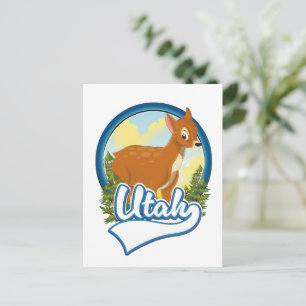 Postal Festiva Logo de Utah Deer Travel