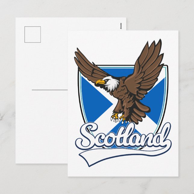 Postal Festiva Logo de viaje de Escocia