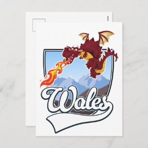 Postal Festiva Logo de Wales Dragon