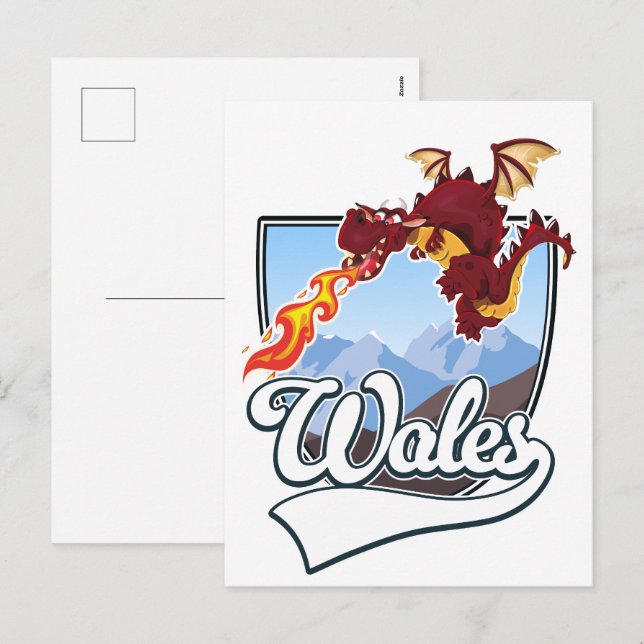 Postal Festiva Logo de Wales Dragon (Anverso / Reverso)
