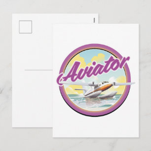 Postal Festiva Logo del Aviador de Aviación Marítimo