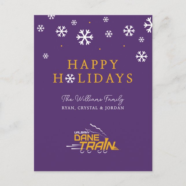 Postal Festiva Logo del Tren de Dane de la UAlbany (Anverso)