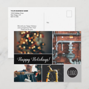 Postal Festiva Logo y fotos de Happy Holidays Plumbing Business