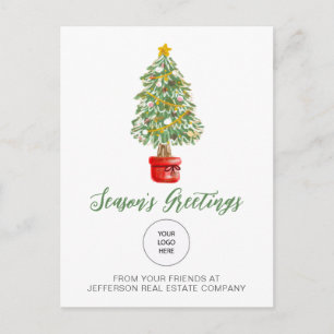 Postal Festiva Logotipo comercial de la Compañía de Árboles de Na