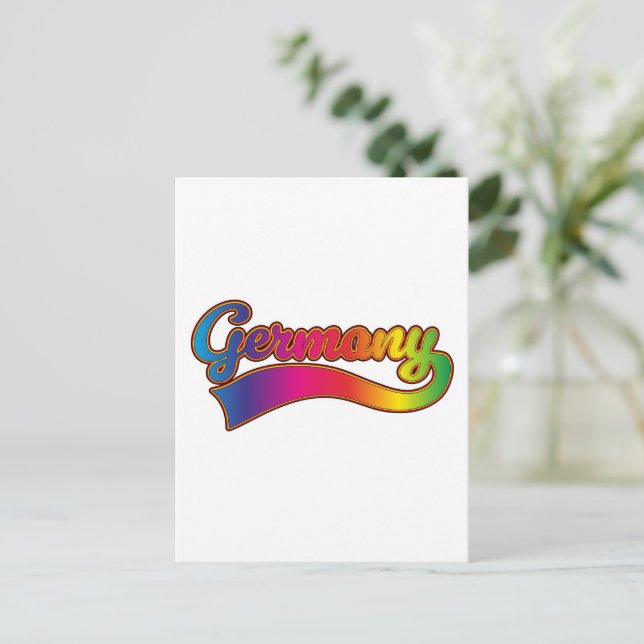 Postal Festiva logotipo de arcoíris de Alemania (Anverso de pie)