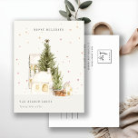 Postal Festiva Logotipo de Casas de Árbol de Nieve Blanca Tempora<br><div class="desc">Si necesitas más personalización,  por favor,  no dudes en enviarme un mensaje a yellowfebstudio@gmail.com.</div>
