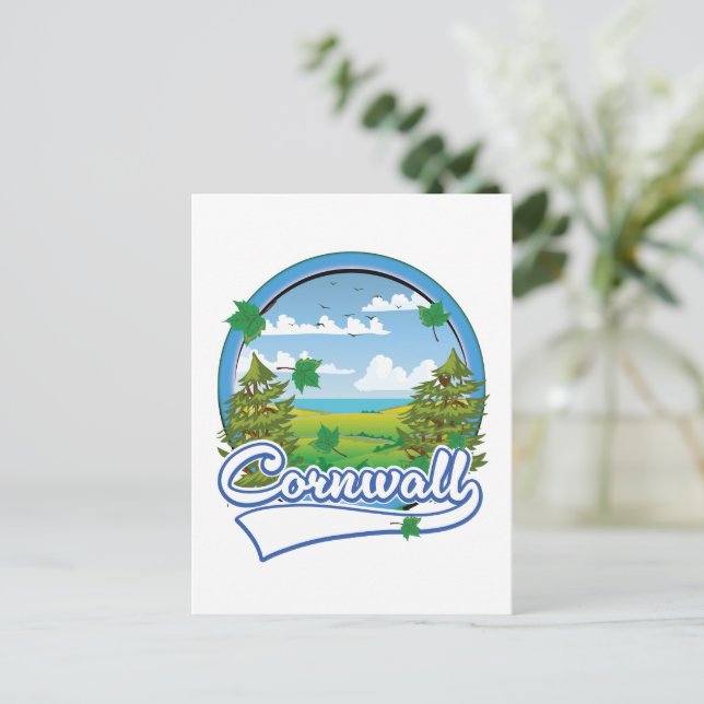 Postal Festiva logotipo de Cornwall Travel (Anverso de pie)