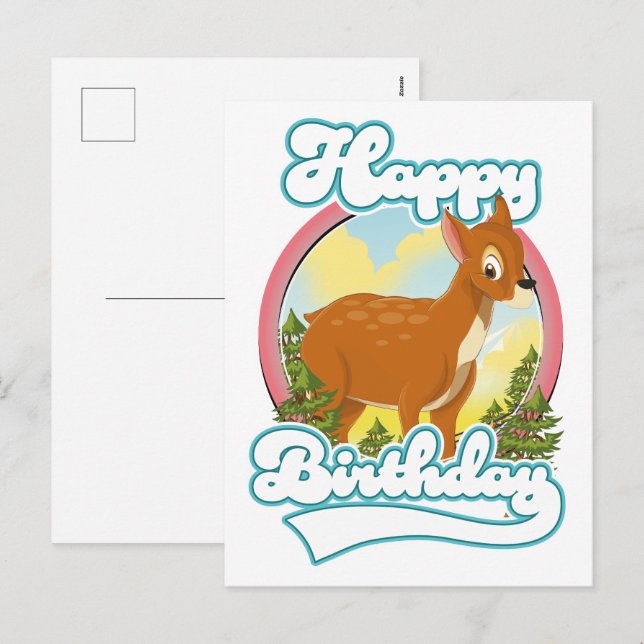 Postal Festiva Logotipo de Feliz Cumpleaños (Anverso / Reverso)
