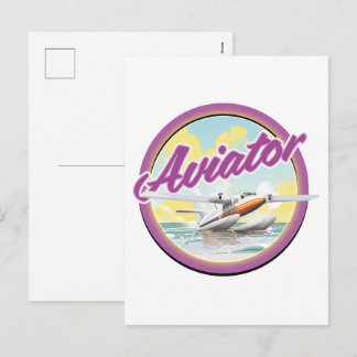 Postal Festiva logotipo de hidroavión aviador