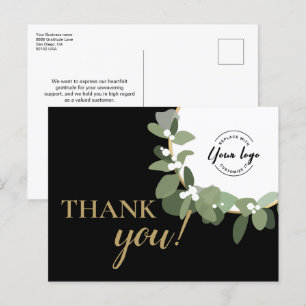 Postal Festiva Logotipo de personalizado Wreath moderno