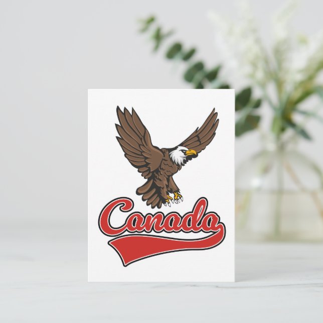 Postal Festiva logotipo de viaje a Canadá (Anverso de pie)