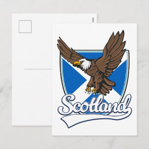 Postal Festiva logotipo de viaje a Escocia