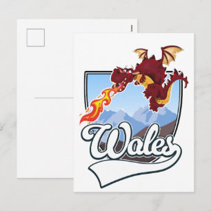 Postal Festiva logotipo del dragón de Gales