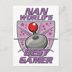 Postal Festiva Logotipo retro del mejor jugador de Nan World