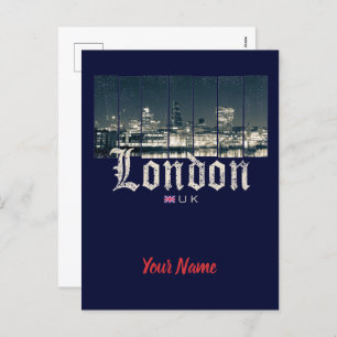Postal Festiva London Uk Skyline Reino Unido Inglaterra vintage