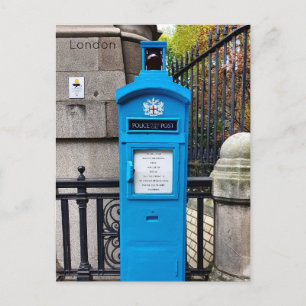 Postal Festiva Londres - Caja de teléfono original de la policía