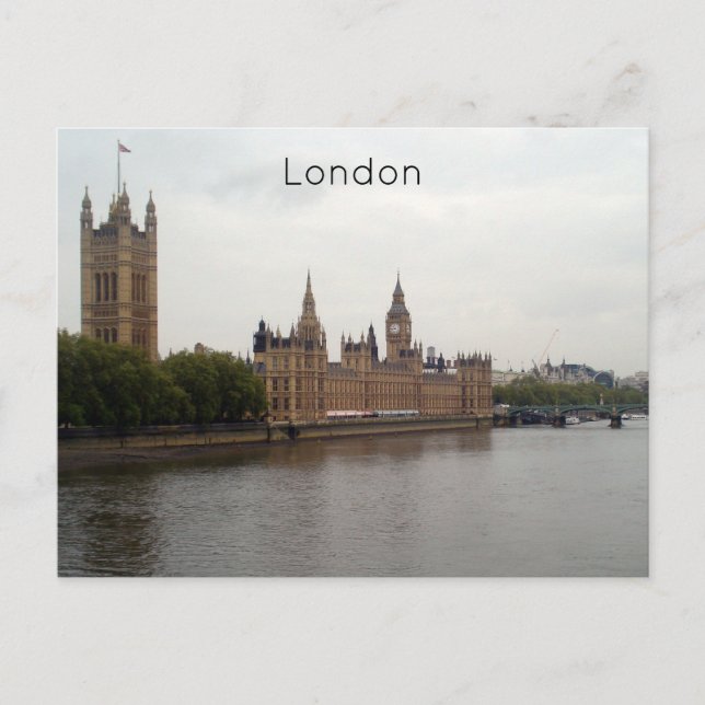 Postal Festiva Londres - Cámaras del Parlamento (Anverso)