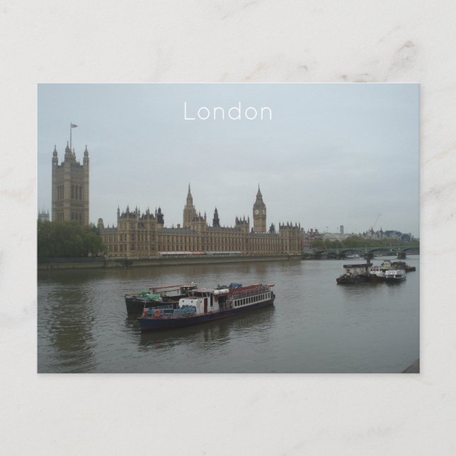 Postal Festiva Londres - Cámaras del Parlamento (Anverso)