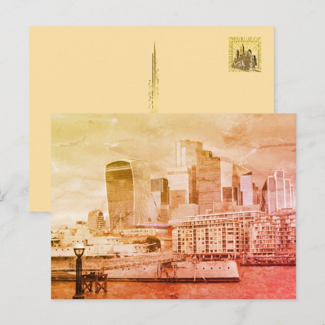 Postal Festiva Londres - La Ciudad (Anverso / Reverso)