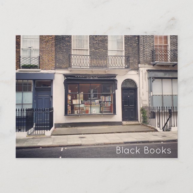 Postal Festiva Londres - Libros negros (Anverso)
