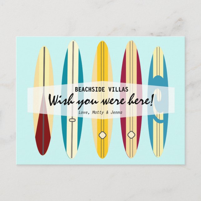 Postal Festiva Longboard de vintage (Anverso)