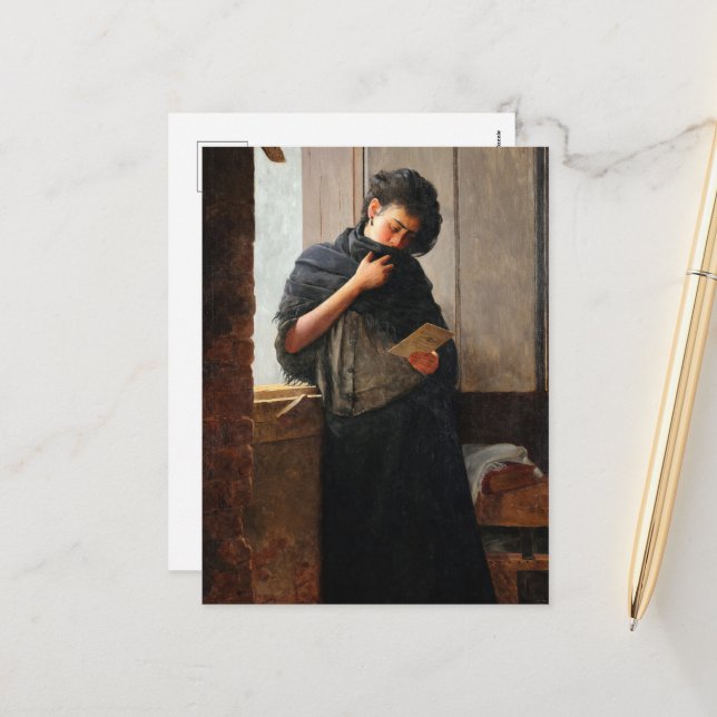 Postal Festiva Longing (Saudade) de Almeida Junior (Anverso/Reverso In Situ)