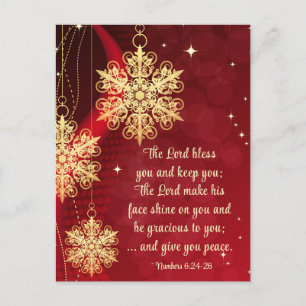 Postal Festiva Lord Bendice a Ustedes Biblias Elegantes Navidades