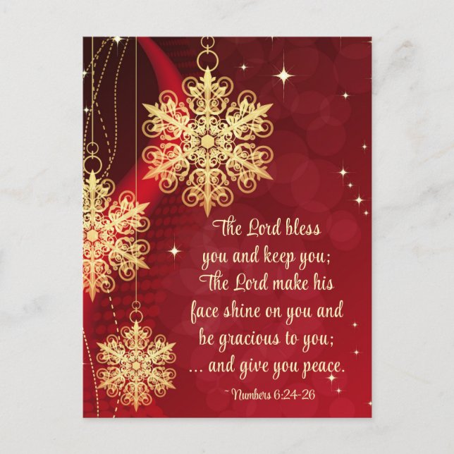 Postal Festiva Lord Bendice a Ustedes Biblias Elegantes Navidades (Anverso)