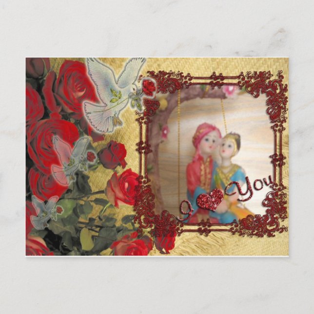 Postal Festiva los amantes de Feliz San Valentín especiales (Anverso)