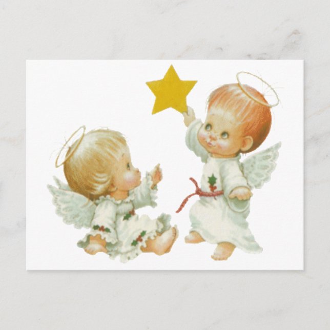 Postal Festiva Los ángeles de los Navidades bebés (Anverso)