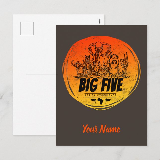 Postal Festiva Los cinco grandes elefantes de la cosecha de Safar (Anverso / Reverso)