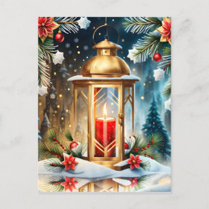 Postal Festiva Los Delicados Navidades de la Linterna son un herm