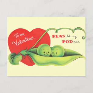 Postal Festiva Los guisantes sean mi Podner