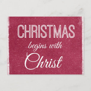 Postal Festiva Los navidades comienzan con Cristo