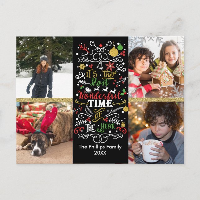 Postal Festiva Los Navidades de la época más maravillosa del año (Anverso)