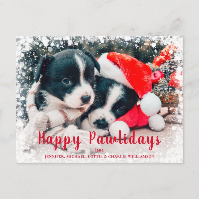 Postal Festiva Los Navidades de los perros felices días de trabaj (Anverso)